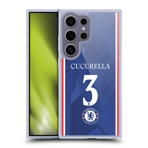 Chelsea Football Club 2025/26 Players Home Kit 1st Group Marc Cucurella Soft Gel Case for Samsung Galaxy S25 Ultra