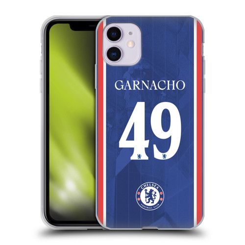 Chelsea Football Club 2025/26 Players Home Kit 2nd Group Alejandro Garnacho Soft Gel Case for Apple iPhone 11