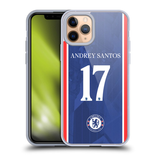 Chelsea Football Club 2025/26 Players Home Kit 2nd Group Andrey Santos Soft Gel Case for Apple iPhone 11 Pro