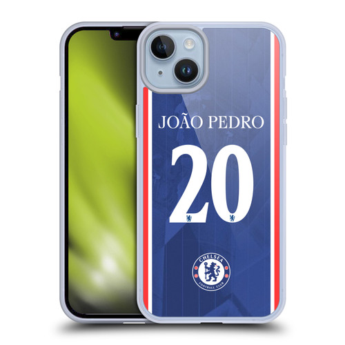 Chelsea Football Club 2025/26 Players Home Kit 2nd Group João Pedro Soft Gel Case for Apple iPhone 14 Plus