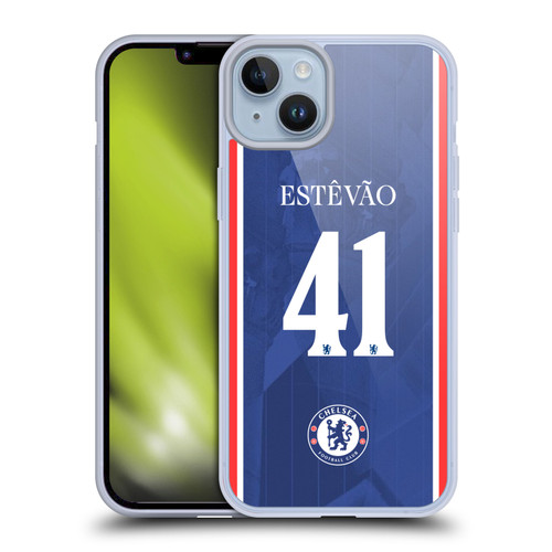 Chelsea Football Club 2025/26 Players Home Kit 2nd Group Estêvão Willian Soft Gel Case for Apple iPhone 14 Plus