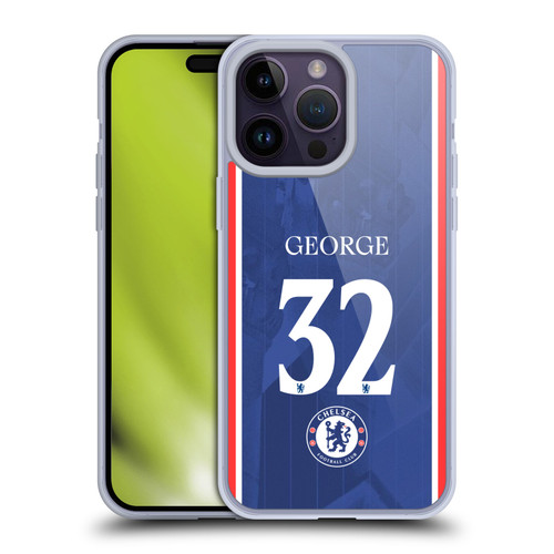 Chelsea Football Club 2025/26 Players Home Kit 2nd Group Tyrique George Soft Gel Case for Apple iPhone 14 Pro Max