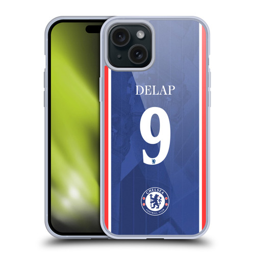 Chelsea Football Club 2025/26 Players Home Kit 2nd Group Liam Delap Soft Gel Case for Apple iPhone 15 Plus