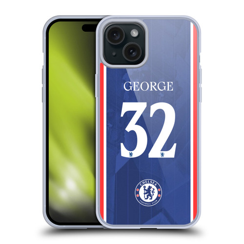 Chelsea Football Club 2025/26 Players Home Kit 2nd Group Tyrique George Soft Gel Case for Apple iPhone 15 Plus