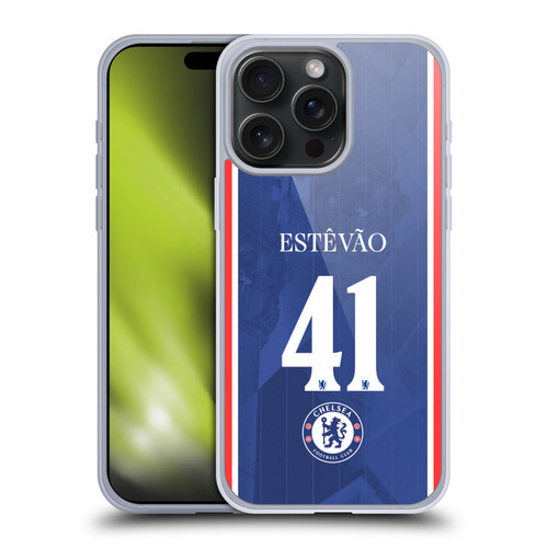 Chelsea Football Club 2025/26 Players Home Kit 2nd Group Estêvão Willian Soft Gel Case for Apple iPhone 15 Pro Max