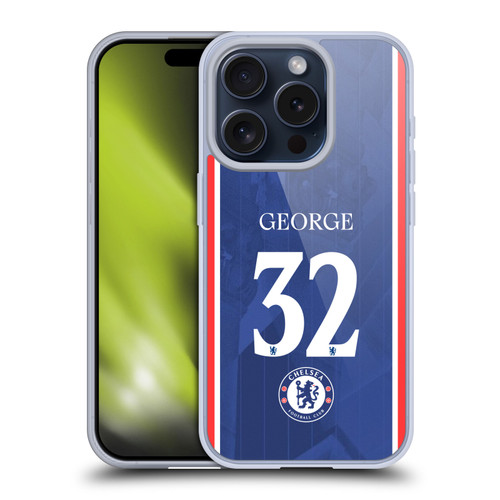 Chelsea Football Club 2025/26 Players Home Kit 2nd Group Tyrique George Soft Gel Case for Apple iPhone 15 Pro