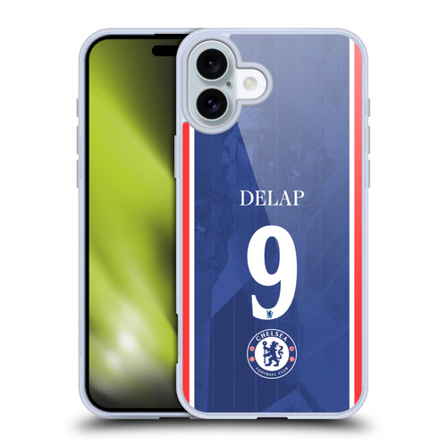 Chelsea Football Club 2025/26 Players Home Kit 2nd Group Liam Delap Soft Gel Case for Apple iPhone 16 Plus