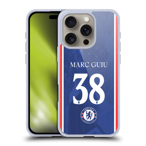 Chelsea Football Club 2025/26 Players Home Kit 2nd Group Marc Guiu Soft Gel Case for Apple iPhone 16 Pro