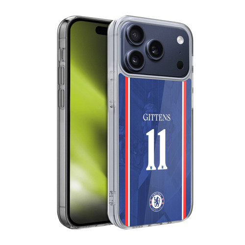 Chelsea Football Club 2025/26 Players Home Kit 2nd Group Jamie Gittens Soft Gel Case for Apple iPhone 17 Pro