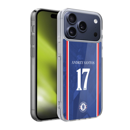 Chelsea Football Club 2025/26 Players Home Kit 2nd Group Andrey Santos Soft Gel Case for Apple iPhone 17 Pro