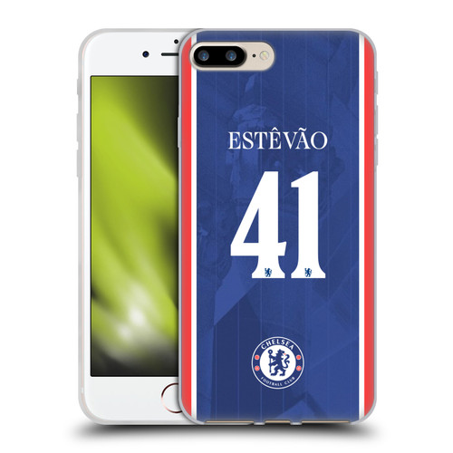Chelsea Football Club 2025/26 Players Home Kit 2nd Group Estêvão Willian Soft Gel Case for Apple iPhone 7 Plus / iPhone 8 Plus