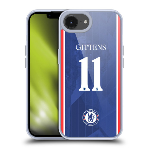 Chelsea Football Club 2025/26 Players Home Kit 2nd Group Jamie Gittens Soft Gel Case for Apple iPhone 16e