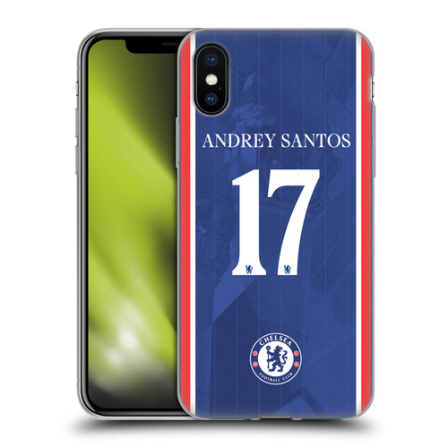 Chelsea Football Club 2025/26 Players Home Kit 2nd Group Andrey Santos Soft Gel Case for Apple iPhone X / iPhone XS