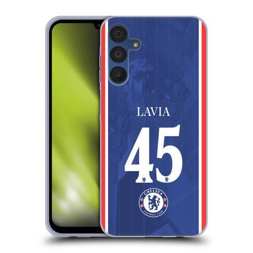 Chelsea Football Club 2025/26 Players Home Kit 2nd Group Roméo Lavia Soft Gel Case for Samsung Galaxy A15
