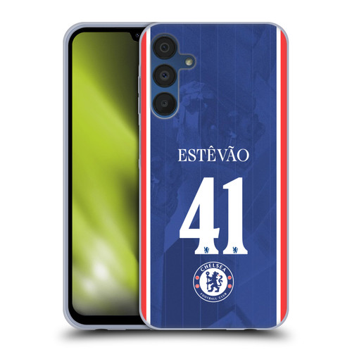Chelsea Football Club 2025/26 Players Home Kit 2nd Group Estêvão Willian Soft Gel Case for Samsung Galaxy A15