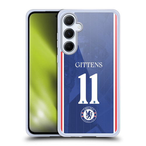 Chelsea Football Club 2025/26 Players Home Kit 2nd Group Jamie Gittens Soft Gel Case for Samsung Galaxy A55 5G