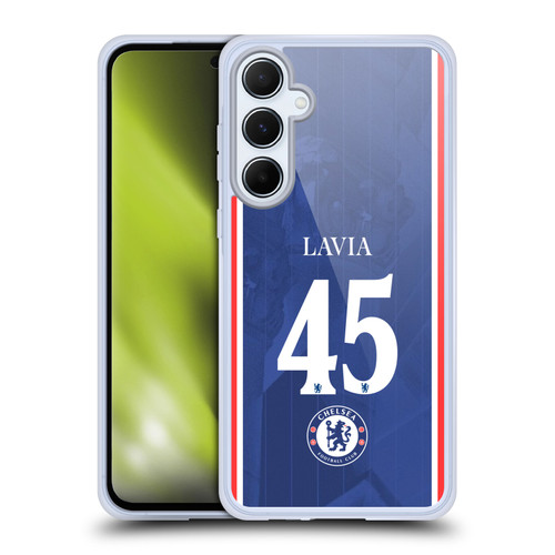 Chelsea Football Club 2025/26 Players Home Kit 2nd Group Roméo Lavia Soft Gel Case for Samsung Galaxy A55 5G