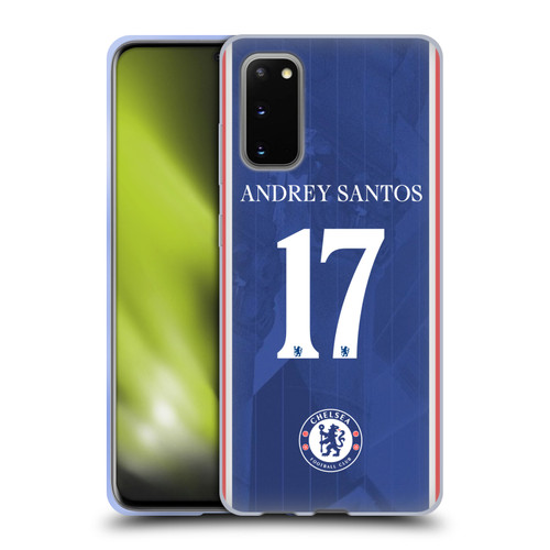 Chelsea Football Club 2025/26 Players Home Kit 2nd Group Andrey Santos Soft Gel Case for Samsung Galaxy S20 / S20 5G