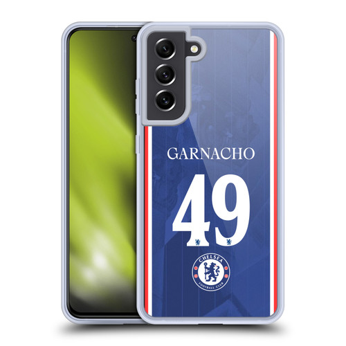 Chelsea Football Club 2025/26 Players Home Kit 2nd Group Alejandro Garnacho Soft Gel Case for Samsung Galaxy S21 FE 5G