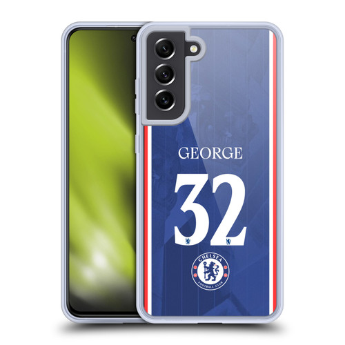 Chelsea Football Club 2025/26 Players Home Kit 2nd Group Tyrique George Soft Gel Case for Samsung Galaxy S21 FE 5G