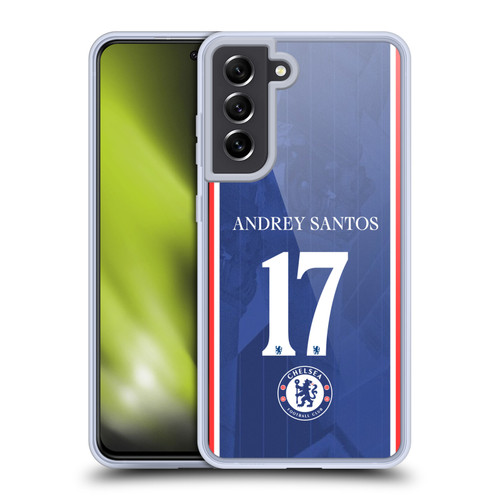 Chelsea Football Club 2025/26 Players Home Kit 2nd Group Andrey Santos Soft Gel Case for Samsung Galaxy S21 FE 5G