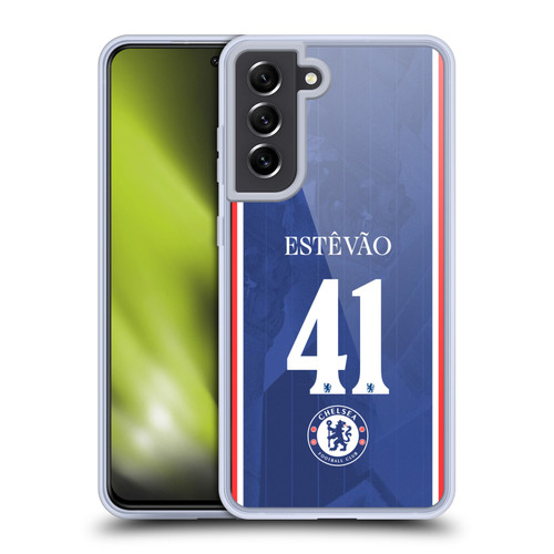 Chelsea Football Club 2025/26 Players Home Kit 2nd Group Estêvão Willian Soft Gel Case for Samsung Galaxy S21 FE 5G