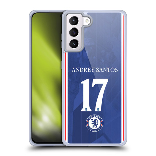 Chelsea Football Club 2025/26 Players Home Kit 2nd Group Andrey Santos Soft Gel Case for Samsung Galaxy S21+ 5G