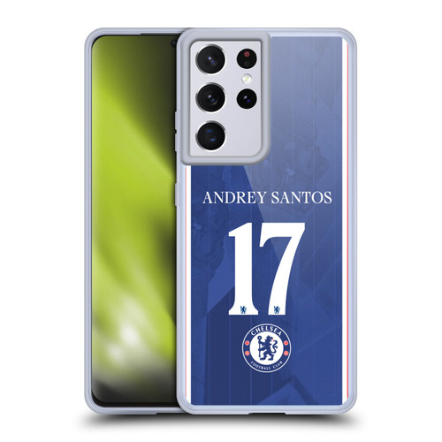 Chelsea Football Club 2025/26 Players Home Kit 2nd Group Andrey Santos Soft Gel Case for Samsung Galaxy S21 Ultra 5G