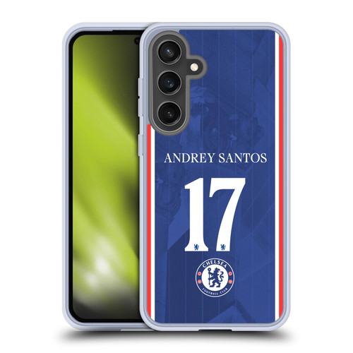 Chelsea Football Club 2025/26 Players Home Kit 2nd Group Andrey Santos Soft Gel Case for Samsung Galaxy S24 FE