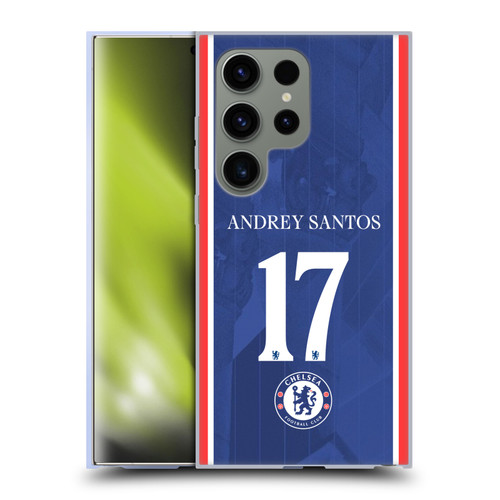 Chelsea Football Club 2025/26 Players Home Kit 2nd Group Andrey Santos Soft Gel Case for Samsung Galaxy S24 Ultra 5G