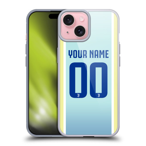 Custom Customised Personalised Juventus Football Club 2025/26 Kit Away Soft Gel Case for Apple iPhone 15