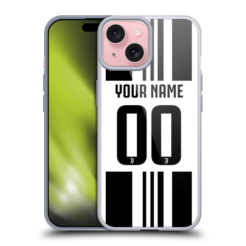 Custom Customised Personalised Juventus Football Club 2025/26 Kit Home Soft Gel Case for Apple iPhone 15