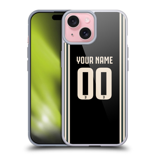 Custom Customised Personalised Juventus Football Club 2025/26 Kit Third Soft Gel Case for Apple iPhone 15