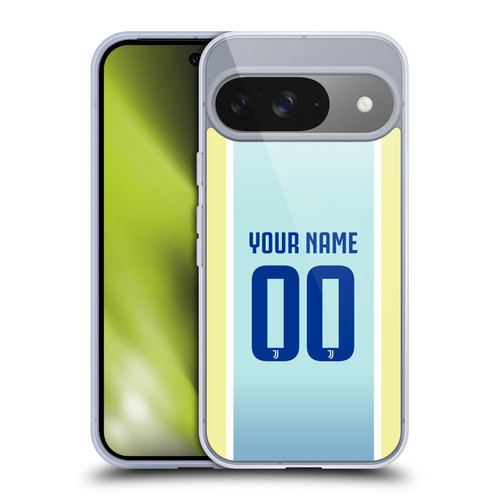 Custom Customised Personalised Juventus Football Club 2025/26 Kit Away Soft Gel Case for Google Pixel 9 / Pixel 9 Pro