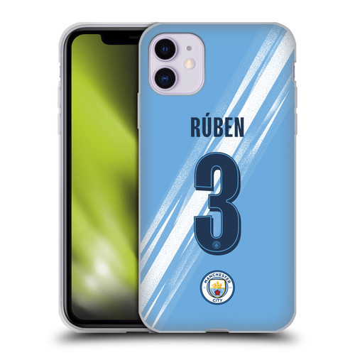 Manchester City Man City FC 2025/26 Players Home Kit 1st Group Rúben Dias Soft Gel Case for Apple iPhone 11