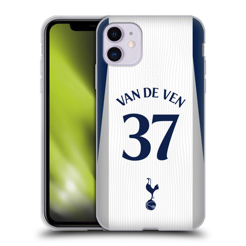 Tottenham Hotspur F.C. 2025/26 Players Home Kit 1st Group Micky van de Ven Soft Gel Case for Apple iPhone 11