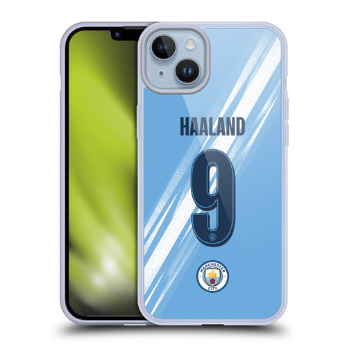 Manchester City Man City FC 2025/26 Players Home Kit 1st Group Erling Haaland Soft Gel Case for Apple iPhone 14 Plus