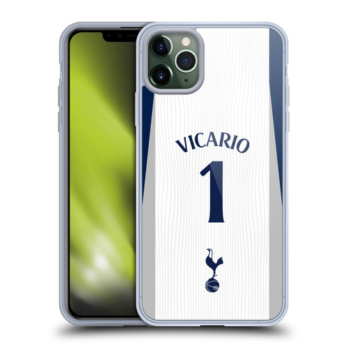 Tottenham Hotspur F.C. 2025/26 Players Home Kit 1st Group Guglielmo Vicario Soft Gel Case for Apple iPhone 11 Pro Max