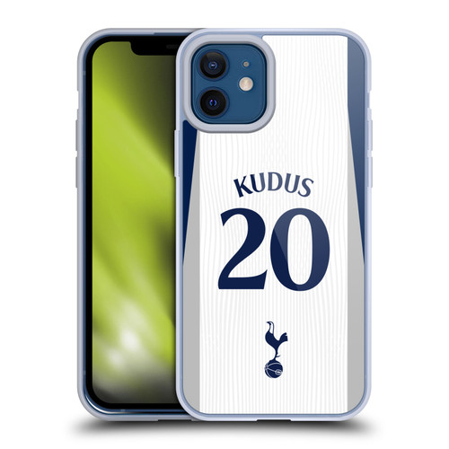 Tottenham Hotspur F.C. 2025/26 Players Home Kit 1st Group Mohammed Kudus Soft Gel Case for Apple iPhone 12 / iPhone 12 Pro