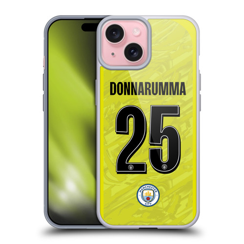 Manchester City Man City FC 2025/26 Players Home Kit 1st Group Gianluigi Donnarumma Soft Gel Case for Apple iPhone 15
