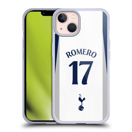 Tottenham Hotspur F.C. 2025/26 Players Home Kit 1st Group Cristian Romero Soft Gel Case for Apple iPhone 13