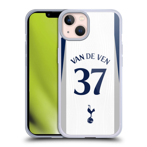 Tottenham Hotspur F.C. 2025/26 Players Home Kit 1st Group Micky van de Ven Soft Gel Case for Apple iPhone 13