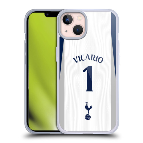 Tottenham Hotspur F.C. 2025/26 Players Home Kit 1st Group Guglielmo Vicario Soft Gel Case for Apple iPhone 13
