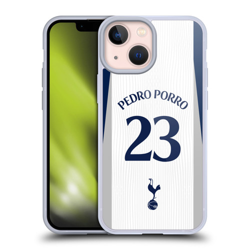 Tottenham Hotspur F.C. 2025/26 Players Home Kit 1st Group Pedro Porro Soft Gel Case for Apple iPhone 13 Mini