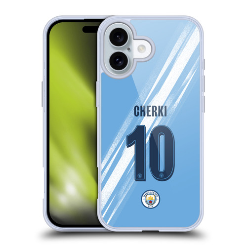 Manchester City Man City FC 2025/26 Players Home Kit 1st Group Rayan Cherki Soft Gel Case for Apple iPhone 16