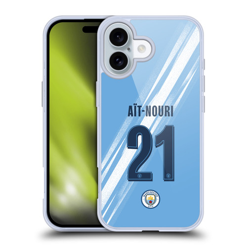 Manchester City Man City FC 2025/26 Players Home Kit 1st Group Rayan Aït-Nouri Soft Gel Case for Apple iPhone 16