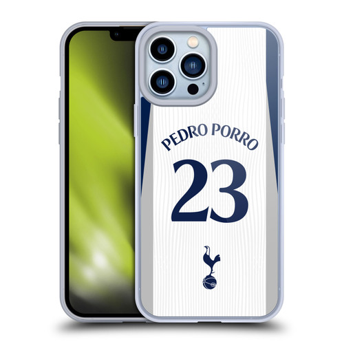 Tottenham Hotspur F.C. 2025/26 Players Home Kit 1st Group Pedro Porro Soft Gel Case for Apple iPhone 13 Pro Max