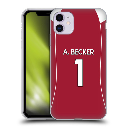 Liverpool Football Club 2025/26 Players Home Kit 1st Group Alisson Becker Soft Gel Case for Apple iPhone 11