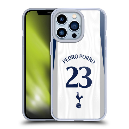 Tottenham Hotspur F.C. 2025/26 Players Home Kit 1st Group Pedro Porro Soft Gel Case for Apple iPhone 13 Pro