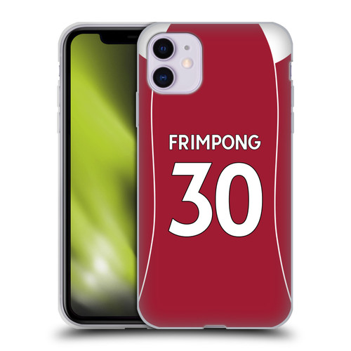 Liverpool Football Club 2025/26 Players Home Kit 1st Group Jeremie Frimpong Soft Gel Case for Apple iPhone 11